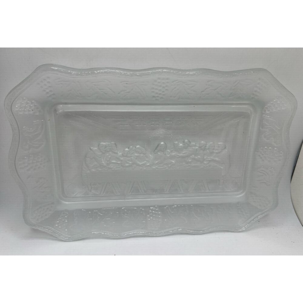 Last Supper Clear Frosted Glass Plate 7" X 10”